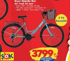 BİSAN MABELLA MAT GRİ YEŞİL 24 JANT BİSİKLET BİSAN MABELLA MAT GRİ YEŞİL 24 JANT BİSİKLET